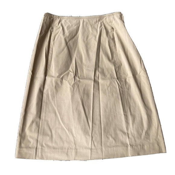 Ann Taylor Dresses & Skirts - Vintage Ann Taylor Stretch Khaki Tan Knee Length Skirt Y2K Size 8 NWT Business